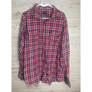 Matix Button Shirt Men's XL Plaid Flannel Red Black